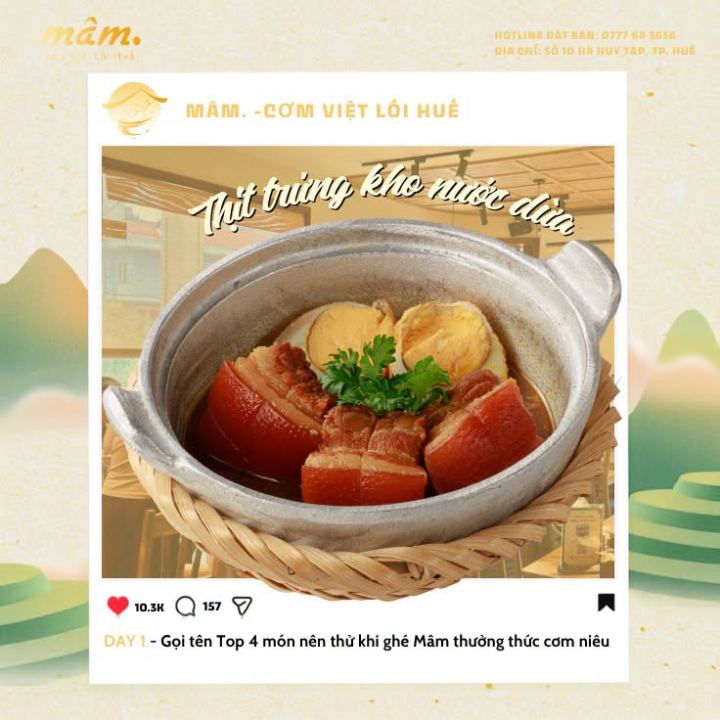 Thịt trứng kho nước dừa