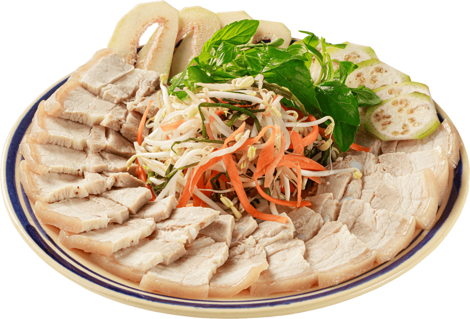 Heo luộc tôm chua dưa giá