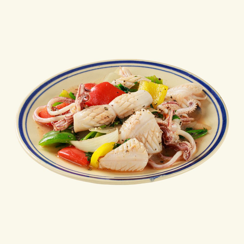 Mực xào hành cần