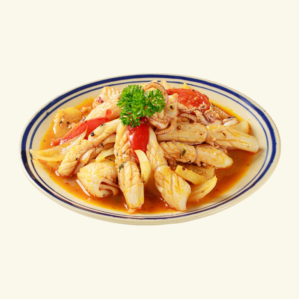 Mực xào thơm cà