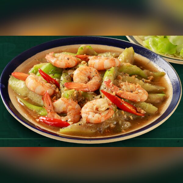 Sautéed Loofah with Shrimp